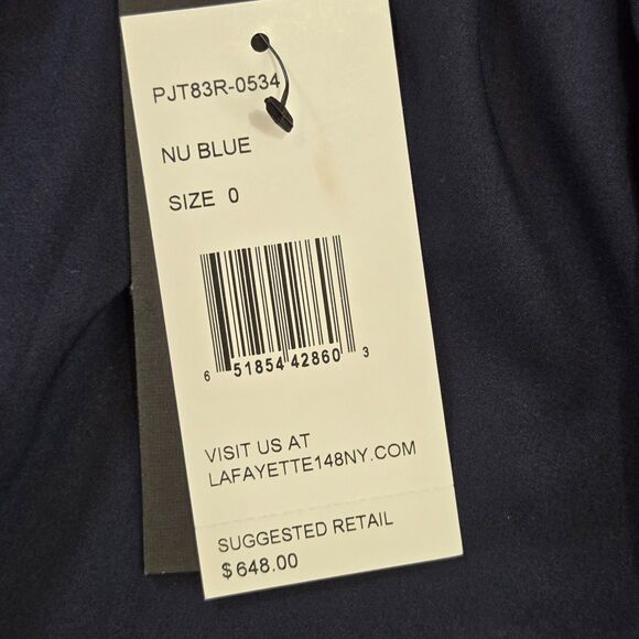 NEW Lafayette 148 Womens sz 0 Petite 0P Stretch Wool Single Button Blazer Blue - Picture 5 of 15